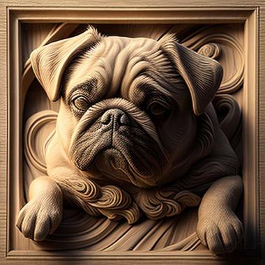 3D model Pug dog (STL)